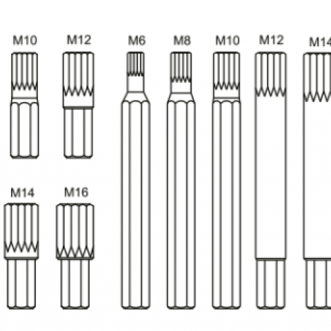 1/2" Spline Lokmalı Bits Takımı 13 Parça mm