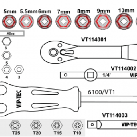 1/4" Lokma Ve Bits Takım 37 Parça mm