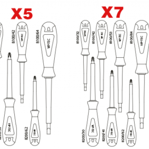 1000V İzoleli̇ Tornovida Takımları 7 Parça (düz-yıldız) mm