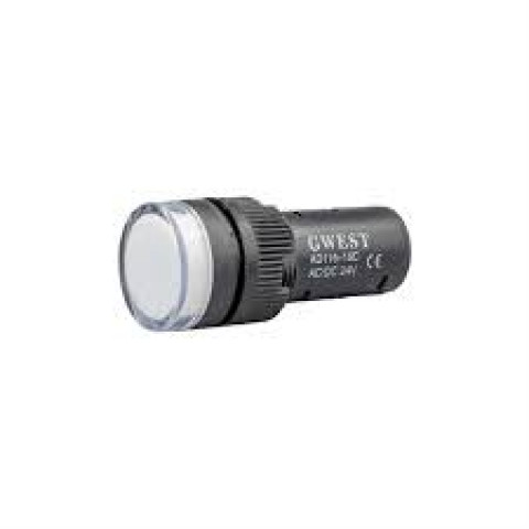 16mm (Beyaz) 24V. Sinyal Lambası - Beyaz