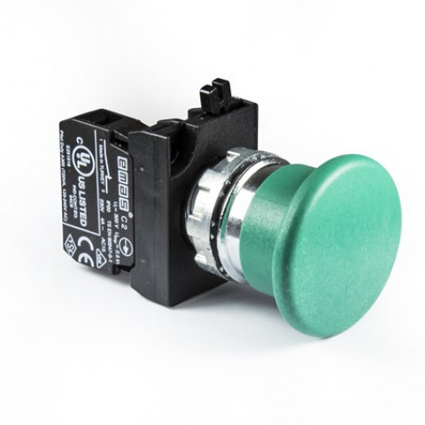 CM Serisi Metal 1NC Yaylı 40 mm Mantar Yeşil 22 mm Buton