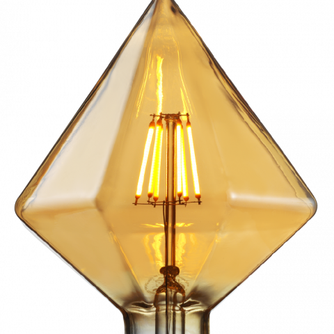 Rustic Pyramid-6 6w E27 2200K Ampul