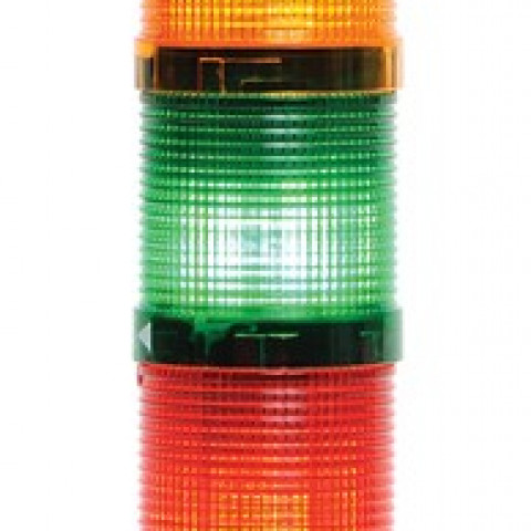 IK Serisi Beş Katlı 24V AC/DC Buzzerlı Flaşör 100mm Borulu Plastik Ayaklı Led Kolon 50mm
