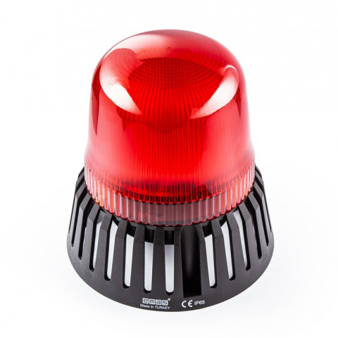IT Serisi Kırmızı 24V AC/DC Buzzerlı Led Tepe Lambası 120mm
