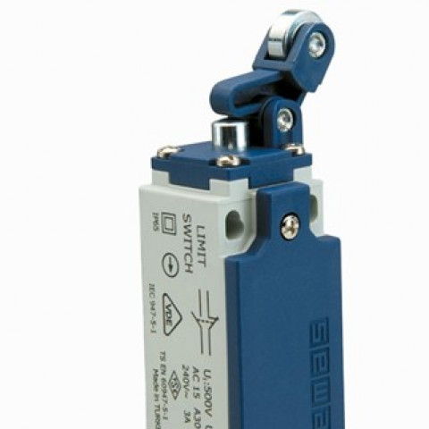 L5 Plastik Gövde 14 mm Metal Makaralı Manivela Ani Hareketli 1NO+1NC Sınır Şalter