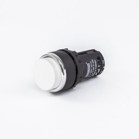 MB Serisi Plastik 1NO Yaylı Çıkık Beyaz 22 mm Buton
