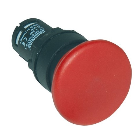 MB Serisi Plastik 1NC Yaylı 40 mm Mantar Kırmızı 22 mm Buton