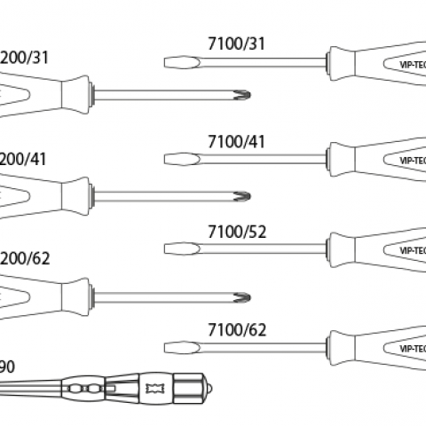 Power Tornavida Takımı 8 Parça (düz-yıldız) mm