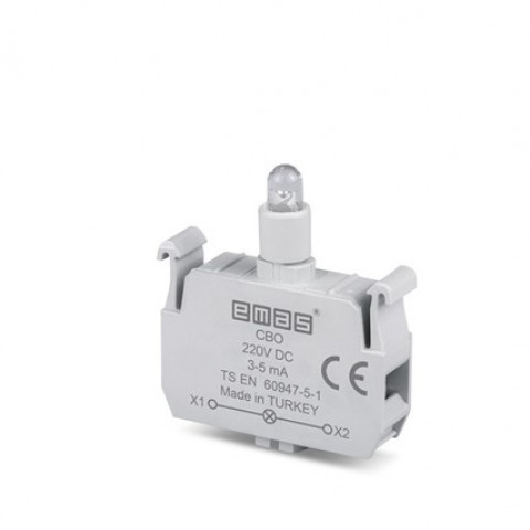 Yedek Led'li  220V DC Kırmızı Sinyal Blok